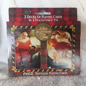 Coca Cpla Playing Cards, 2-decks in tin. 1997, never played with